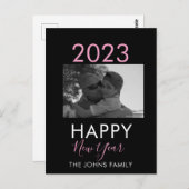 Simple Happy New Years 2023 Foto Briefkaart (Voorkant / Achterkant)