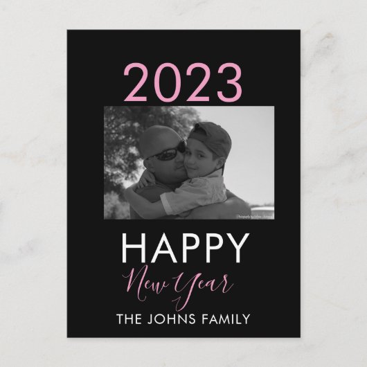 Simple Happy New Years 2023 Foto Briefkaart (Voorkant)