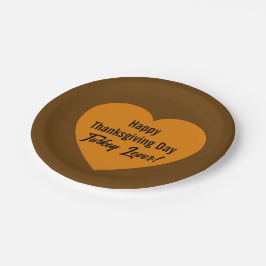 Simple Happy Thanksgiving Day Turkey Lover Orange Papieren Bordje (Gekanteld)