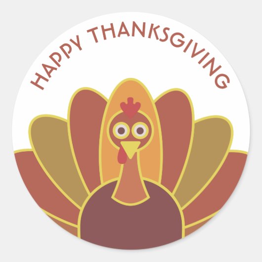 Simple Happy Thanksgiving Turkije | STICKER (Voorkant)
