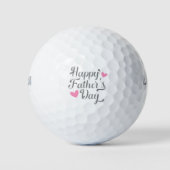Simple Happy Vaderdag Calligraphy | Golf Balls Golfballen (Voorkant)