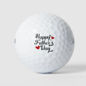 Simple Happy Vaderdag Calligraphy | Golf Balls Golfballen (Voorkant)