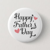 Simple Happy Vaderdag Calligraphy | Pin-Button Ronde Button 5,7 Cm (Voorkant)