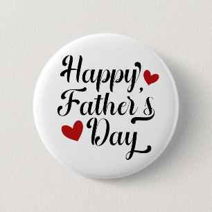Simple Happy Vaderdag Calligraphy   Pin-Button Ronde Button 5,7 Cm