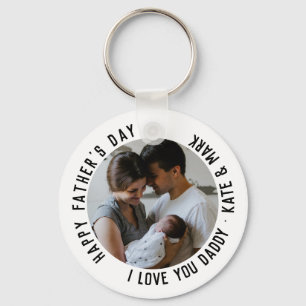 Simple Happy Vaderdag Love You Dad Foto Sleutelhanger