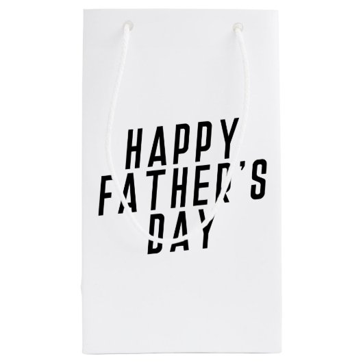 Simple Happy Vaderdag Typografie | Gift Bag Klein Cadeauzakje (Achterkant)