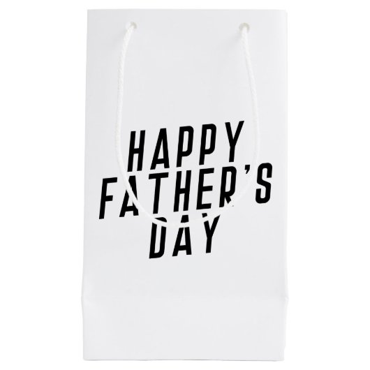 Simple Happy Vaderdag Typografie | Gift Bag Klein Cadeauzakje (Voorkant)