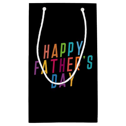 Simple Happy Vaderdag Typografie | Gift Bag Klein Cadeauzakje (Achterkant)