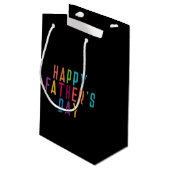 Simple Happy Vaderdag Typografie | Gift Bag Klein Cadeauzakje (Achterkant Gekanteld)