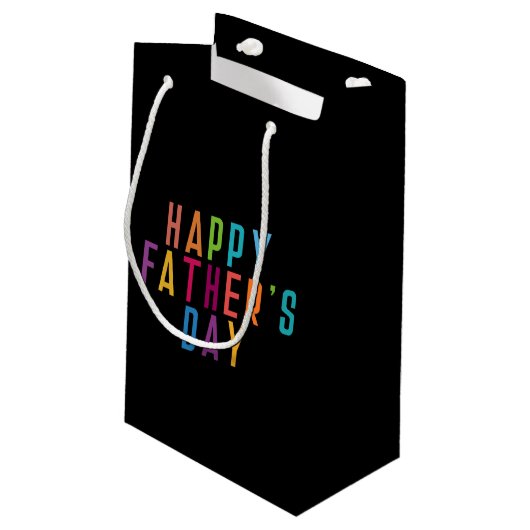 Simple Happy Vaderdag Typografie | Gift Bag Klein Cadeauzakje (Achterkant Gekanteld)