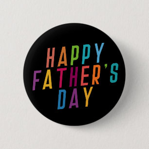 Simple Happy Vaderdag Typografie   Pin-Button Ronde Button 5,7 Cm