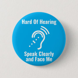 Simple Hard Of Hearing Blue Ronde Button 5,7 Cm