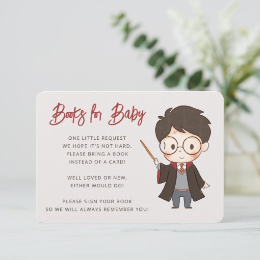 Simple Harry Potter-Baby shower Informatiekaartje (Staand voorkant)