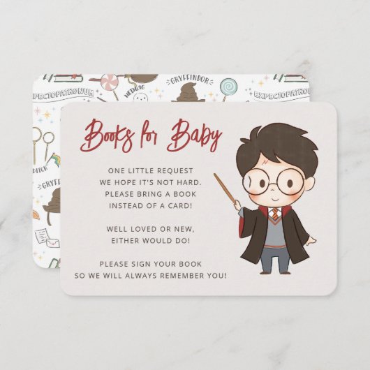 Simple Harry Potter-Baby shower Informatiekaartje (Voorkant / Achterkant)