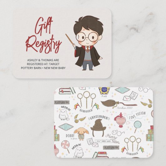 Simple Harry Potter-Baby shower Informatiekaartje (Voorkant / Achterkant)