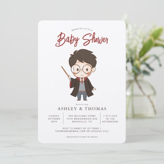 Simple Harry Potter-Baby shower Kaart (Staand voorkant)