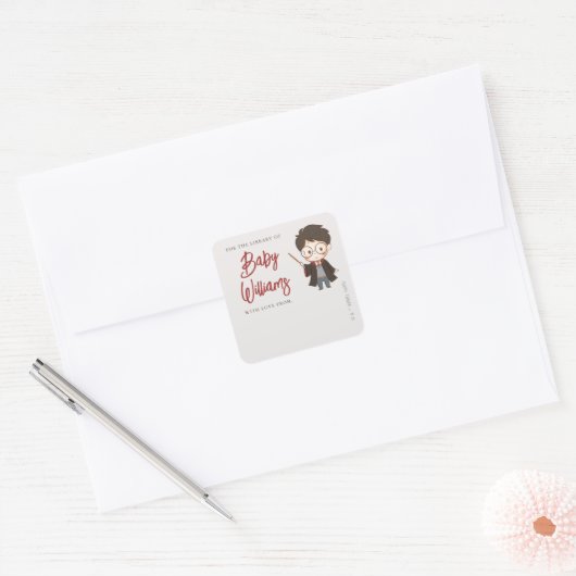 Simple Harry Potter-Baby shower Vierkante Sticker (Envelop)