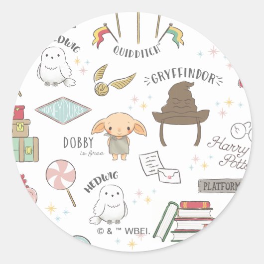 Simple Harry Potter - Dobby Baby Shower Ronde Sticker (Voorkant)