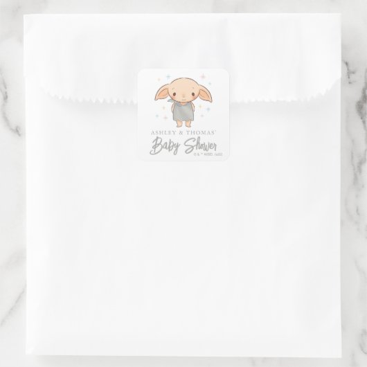 Simple Harry Potter - Dobby Baby Shower Vierkante Sticker (Tas)