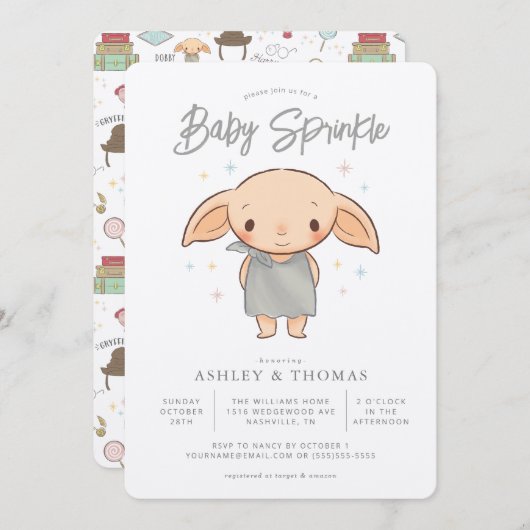 Simple Harry Potter - Dobby Baby Sprinkle Kaart (Voorkant / Achterkant)