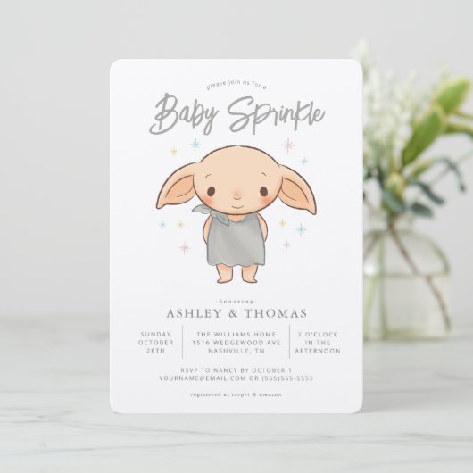 Simple Harry Potter - Dobby Baby Sprinkle Kaart (Staand voorkant)