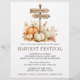 Simple Harvest Festival pompoen Flyer