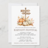 Simple Harvest Festival pompoen uitnodiging (Voorkant)