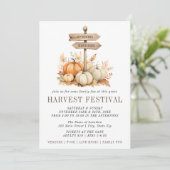 Simple Harvest Festival pompoen uitnodiging (Staand voorkant)