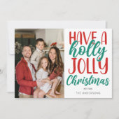 Simple Have a Holly Jolly Christmas Family Photo Feestdagenkaart (Voorkant)