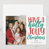 Simple Have a Holly Jolly Christmas Family Photo Feestdagenkaart (Voorkant / Achterkant)