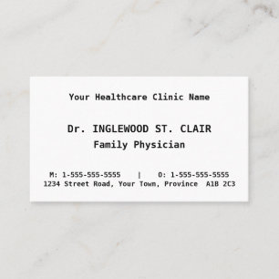 Simple Health Care Professional-Visitekaartje Visitekaartje