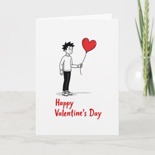 Simple Heart Balloon Love Card Kaart (Voorkant)