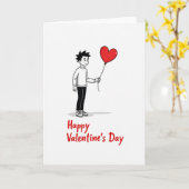 Simple Heart Balloon Love Card Kaart (Gele Bloem)