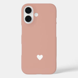 Simple Heart Blush Roze Moderne Liefde Minimaal Ch iPhone 16 Hoesje