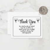 Simple Heart Cross Bedankt bericht voor uw sympath Notitiekaartje (Voorkant / Achterkant in situ)