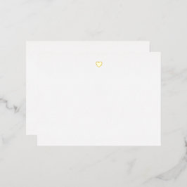 Simple Heart Gold Foil Note Card Folie Feestdagen Briefkaart