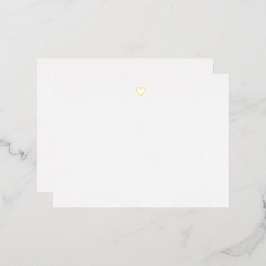 Simple Heart Gold Foil Note Card Folie Feestdagen Briefkaart (Voorkant / Achterkant)