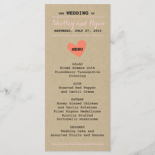 Simple Heart Menu Kaart