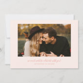 Simple Heart Peach Curved Frame Photo Save The Date (Achterkant)