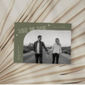 Simple Heart Sage Green Curved Frame Photo Save The Date