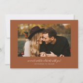 Simple Heart Terracotta Curved Frame Photo Save The Date (Achterkant)