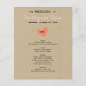 Simple Heart Wedding Menu Kaart (Voorkant)