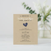 Simple Heart Wedding Menu Kaart (Staand voorkant)