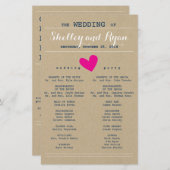 Simple Heart Wedding Program (Voorkant / Achterkant)