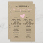 Simple Heart Wedding Program (Voorkant / Achterkant)