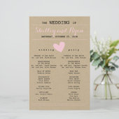 Simple Heart Wedding Program (Staand voorkant)