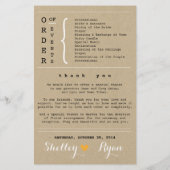 Simple Heart Wedding Program (Achterkant)