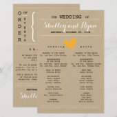 Simple Heart Wedding Program (Voorkant / Achterkant)