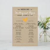 Simple Heart Wedding Program (Staand voorkant)
