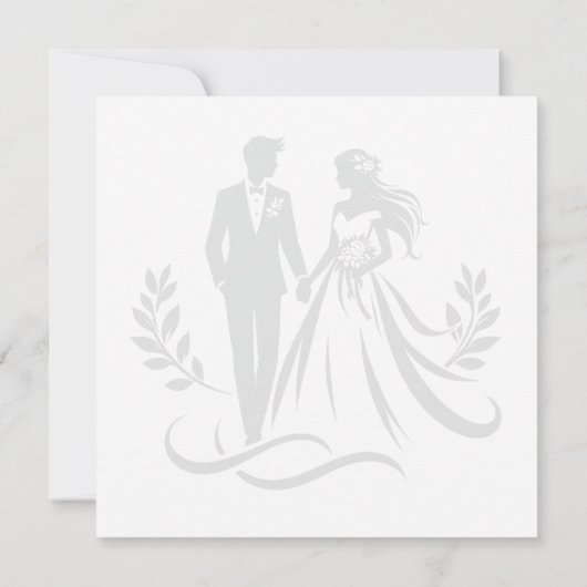 Simple Heart Wedding Thank You Card – Customizable (Achterkant)
